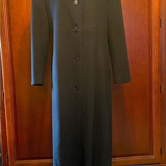 Steve by Searle Vintage Full Length Black Wool Cashmere Blend Coat Size 10 - Picture 2 of 9